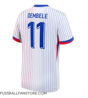 Frankreich Ousmane Dembele #11 Replik Auswärtstrikot EM 2024 Kurzarm